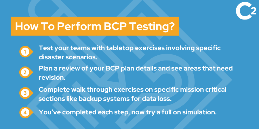 How to perform BCP testing?